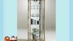 Glass Display Cabinet Unit 2 Door - Black Silver or Oak effect (DOUBLE OAK)
