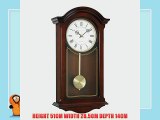 London Clock - 25118 - Traditional Mahogany Wood Finish Pendulum Wall Clock