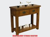 TUCAN RUSTIC OAK CONSOLE UNIT / SOLID HALL TABLE WITH 2 DRAWERS / SIDE PHONE TABLE