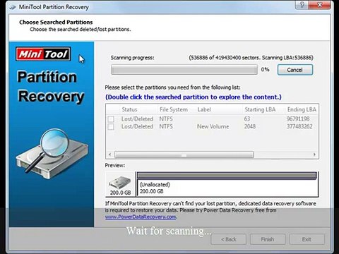 MiniTool Partition Recovery - Full Scan Mode Recovers Lost Partitions