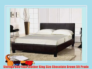 Storage Bed Faux Leather King Size Chocolate Brown 5ft Prado