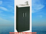 Anthracite Square Basin Bathroom Furniture Cloakroom Compact Vanity Unit 400 X 250
