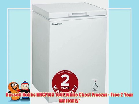 Russell Hobbs RHCF103 100L White Chest Freezer - Free 2 Year Warranty*