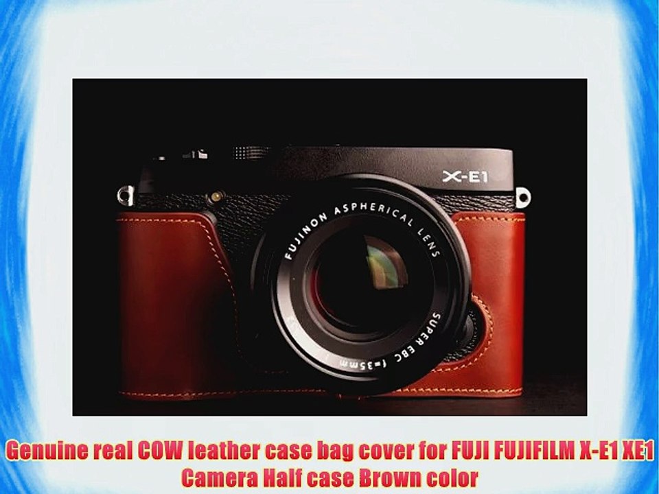 Genuine real COW leather case bag cover for FUJI FUJIFILM X-E1 XE1 Camera Half case Brown color