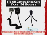 Off Camera Shoe Cord for Nikon Flash SC-28 3 Feet Coiled   BP MicroFiber Cleaning Cloth