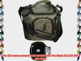Large Digital SLR Camera Bag Deluxe Case Fits Nikon SLR D40 D60 D80 D300 - Olive Green