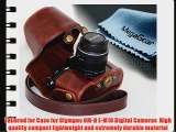 MegaGear Ever Ready Protective Leather Camera Case Bag for Olympus OM-D E-M10 with 14-42mm