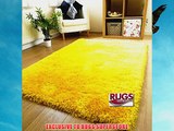 NEW YELLOW THICK SILKY SOFT HAND TUFTED SHAGGY RUG HIGH QUALITY 6CM PILE (5 SIZES AVAILABLE)