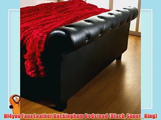 Hf4you Faux Leather Buckingham Bedstead (Black Super_King)