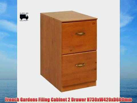 French Gardens Filing Cabinet 2 Drawer H730xW420xD600mm