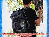 Evecase Canvas DSLR Camera Backpack w/Rain Cover - Gray for Canon EOS 70D 60D 60Da 7D Mark