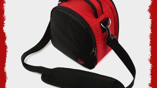 Laurel Compact Edition Red Nylon DSLR Camera Carrying Handbag with Removable Shoulder Strap