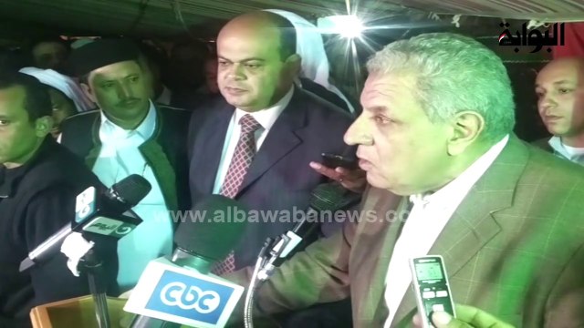 محلب يشكر عمد ومشايخ مطروح على حفاوة الاستقبال