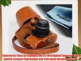 MegaGear Ever Ready Protective Leather Camera Case Bag for Olympus OM-D E-M10 with 14-42mm