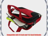 rooCASE Netbook iPad Carrying Case Deluxe Bag for 1011.6 Inches - Red / Black