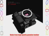 Gariz Genuine Leather XS-CHA6000BK Camera Metal Half Case for Sony Alpha A6000 Black