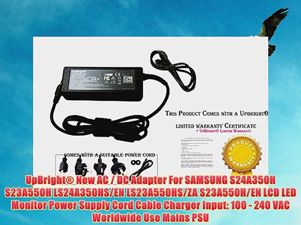 UpBright? New AC / DC Adapter For SAMSUNG S24A350H S23A550H LS24A350HS/EN LS23A550HS/ZA S23A550H/EN