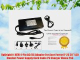 UpBright? NEW 4-Pin AC/DC Adapter For Acer Ferrari F-20 20 LCD Monitor Power Supply Cord Cable