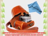 MegaGear Ever Ready Protective Light Brown Leather Camera Case  Bag for Sony NEX-5T 16-50mm