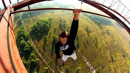 Crazy Ukrainians climbing high places