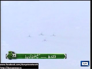 F-7P, F-16, KE3 AWACS participate in flypast at Parade venue,,23 March 2015