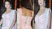 Preeti Jhangiani In Tight Pink Backless Dress Showing Hot Tattoo