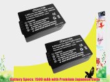 Two Halcyon 1500 mAH Lithium Ion Replacement Battery for Panasonic Lumix DMC-FZ70 Digital Camera