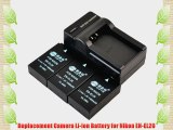 DSTE (3-pack) EN-EL20 Rechargeable Li-ion Battery with Charger DC125 for Nikon Coolpix A Nikon