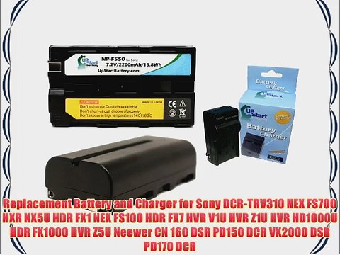 2x Pack - Sony NP-F550 Digital Camera Battery and Charger Replacement (2200mAh 7.2V Lithium-Ion)