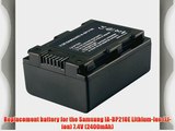 Samsung HMX-F80 Camcorder Battery Lithium Ion (2100 mAh 3.7v) - Replacement For Samsung IA-BP210E