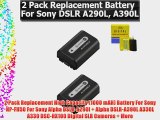 2 Pack Replacement High Capacity (1000 mAH) Battery For Sony NP-FH50 For Sony Alpha DSLR-A290l