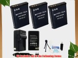 3-Pack Nikon EN-EL23 High-Capacity Replacement Batteries with Rapid Travel Charger for Nikon