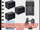 3 BN-VG121 Replacement Batteries   Charger for JVC GZ-E10 GZ-E100 GZ-E200 GZ-E205 GZ-E220 GZ-E300