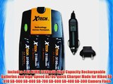 Xtech High Speed AC/DC Charger plus 4 AA NiMH 3100mAh High Capacity Rechargeable Batteries