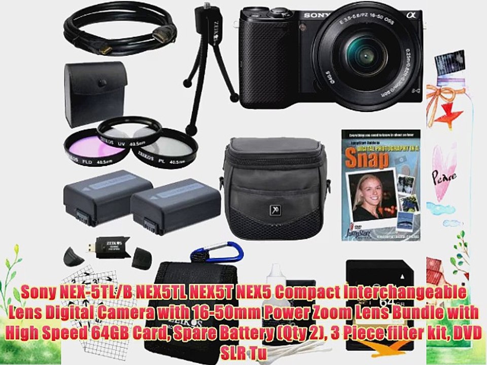 Sony NEX-5TL/B NEX5TL NEX5T NEX5 Compact Interchangeable Lens Digital Camera with 16-50mm Power