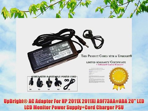UpBright? AC Adapter For HP 2011X 2011Xi A9F73AA#ABA 20 LED LCD Monitor Power Supply Cord Charger