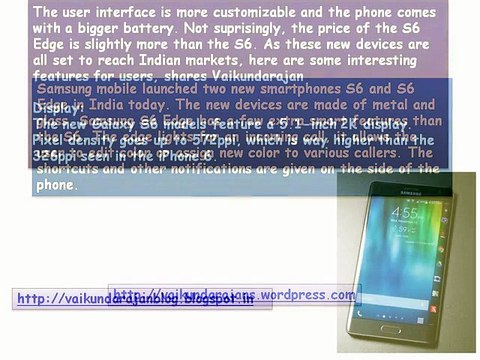 Samsung Mobile Launches S6 and S6 Edge In India Today: Vaikundarajan