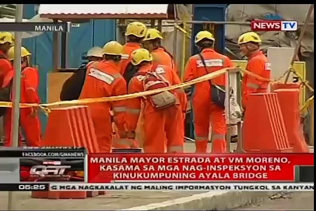 QRT: Manila Mayor Estrada at VM Moreno, kasama sa mga nag-inspeksyon sa kinukumpuning Ayala Bridge