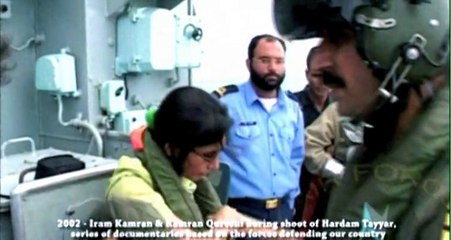 Iram and Kamran Qureshi filming Documentary Series Army, Navy and Airforce Hardam Tayyar 2002
