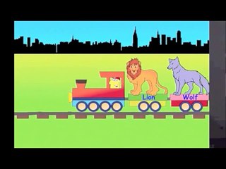 Learn Wild Animal Train - learning zoo animals video for kids