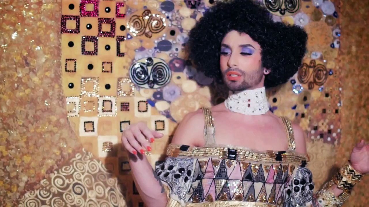 Making Of Life Ball Poster 2015 - Conchita Wurst as -Goldene Adele- by Ellen von Unwerth