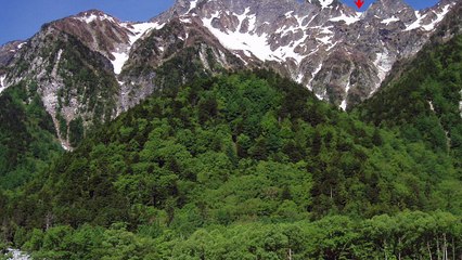 【穂高白百合荘】周辺、穂高岳、山、自然