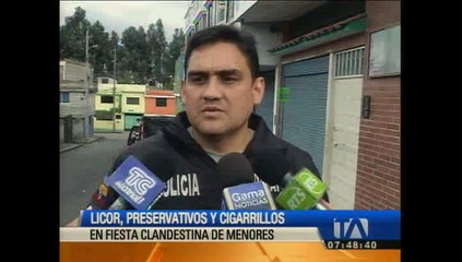 Скачать видео: Licor, preservativos y cigarrillos fueron encontrados en una fiesta clandestina en Quito