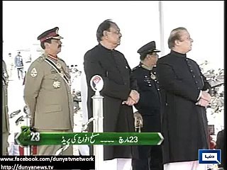 Dunya News - F-7P, F-16, KE3 AWACS participate in flypast at Parade venue