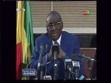 Sidiki Kaba face à la presse après le verdict du procès de Karim Wade