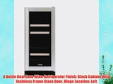 4 Bottle Dual Zone Wine Refrigerator Finish: Black Cabinet With Stainless Frame Glass Door