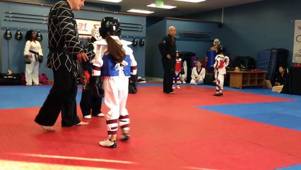 Funny karate kids fighting