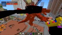 THE QUEEN VS MOBZILLA, GODZILLA, & BURNING GODZILLA - Minecraft Mob Battles - Mods