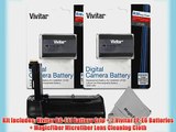 Vivitar BG-E11 Battery Grip for Canon EOS 5D MARK III DSLR Cameras   2 Vivitar LP-E6 Batteries