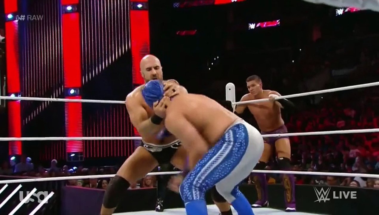 WWE Raw 23/03/15 Tyson Kidd, Cesaro & Natalya Vs. Los Matadores